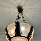 Rare And Large Glass Plaque Chandelier Val Saint Lambert Art Deco Period 1930 Glass metal 20th century - photo 9