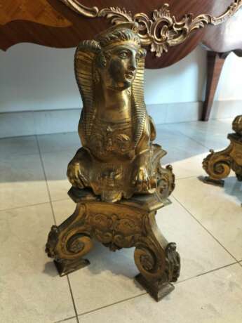 Pair of 19th Century Gilt Bronze Fire Dogs in the Ancient Egyptian Style Bronze 19th century - photo 5