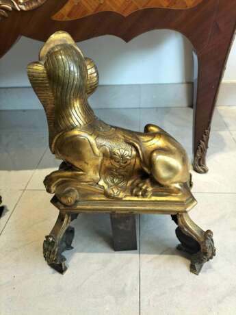 Pair of 19th Century Gilt Bronze Fire Dogs in the Ancient Egyptian Style Bronze 19th century - photo 15