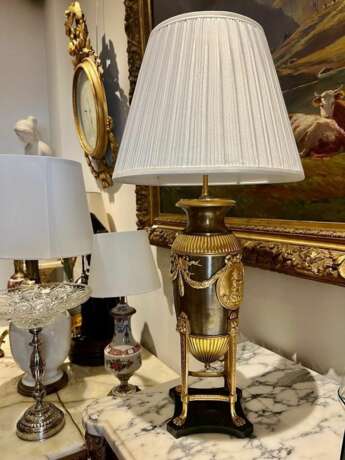 19th-Century Empire-Style Lamp in Gilt Bronze and Brown Patina with Marble Base Камень Napoleon III 18th century г. - фото 2