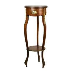 Console table with porcelain medallions and brass-bronze decor, third rococo style. 