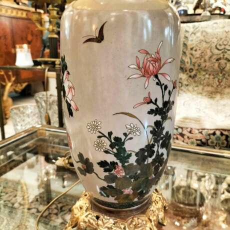 Pair of Japanese Large cloisonn&eacute; enamel Lamps 19th Century Bronze 19th century - Foto 4