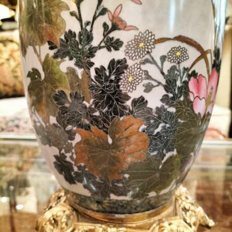 Pair of Japanese Large cloisonn&eacute; enamel Lamps 19th Century Bronze 19th century - Foto 12