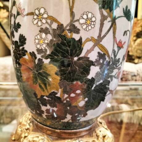 Pair of Japanese Large cloisonn&eacute; enamel Lamps 19th Century Bronze 19th century - Foto 19