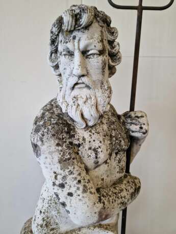 Garden statue Neptune Stoneware realism Early 20th century - photo 3