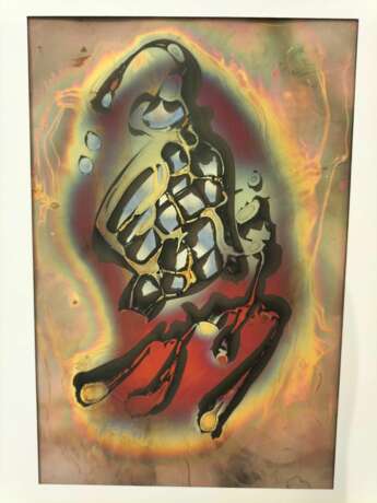 Flame Colored Copper Painting by Arthur UNGER. Signed. Cuivre 20th century - photo 2