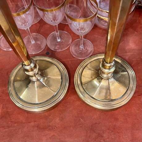 Early 19th Century Pair of Louis XVI Directoire Style Candlestick Lamps Bronze Early 19th century - photo 2