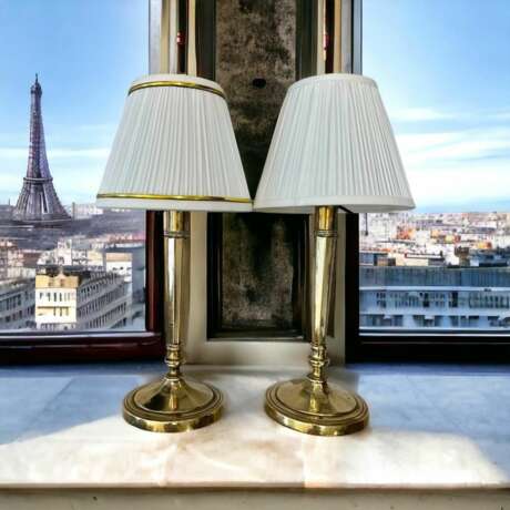 Early 19th Century Pair of Louis XVI Directoire Style Candlestick Lamps Bronze Early 19th century - photo 8