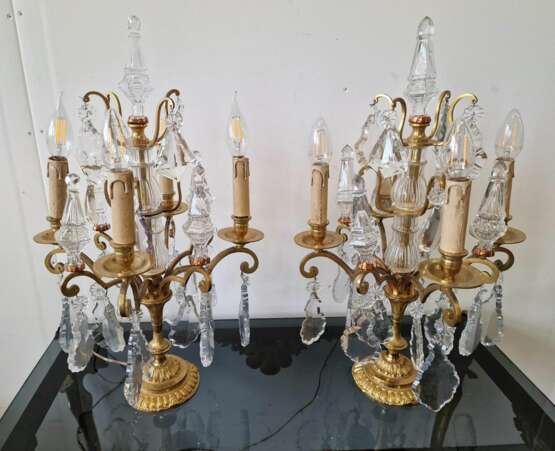 Luxurious pair of table lamps Crystal Victorian Style Late 19th century - photo 2
