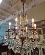 Обзор. Beautiful chandelier with crystals .France.1960s