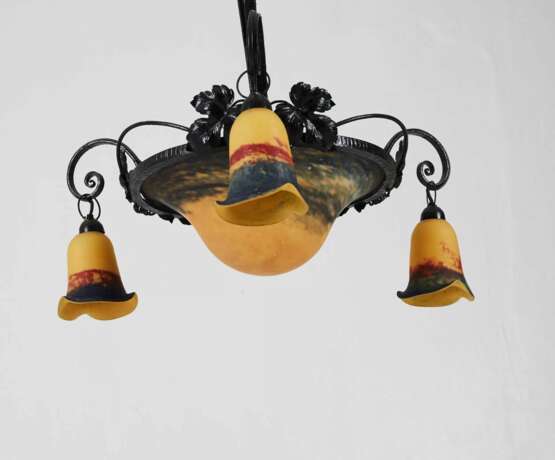 Art Nouveau style chandelier. France 20th century. Metal glass Art Nouveau 20th century - photo 3