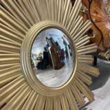 1960s Large Sun-Shaped Convex Mirror Metal Rococo Mid-20th century - photo 3