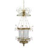 Russian Crystal &amp; Ormolu Mounted Two-Light Lantern Chandelier.Russia early 19th century. Bronze glass Early 19th century - photo 1