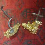 19th Century Pair of Putti Andirons in Gilt Bronze Bronce 19th century - photo 2