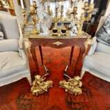 19th Century Pair of Putti Andirons in Gilt Bronze Bronce 19th century - photo 7