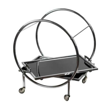 Original serving table in the Bauhaus style. 1920s Metal glass 20th century - photo 4