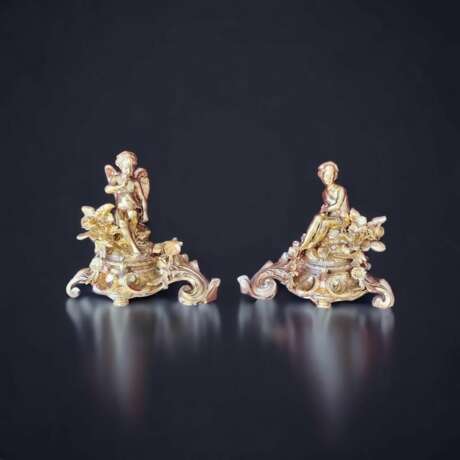 Pair Of Napoleon III Period Gilt Bronze Putti Andirons 19th century Bronce Napoleon III 19th century - photo 6