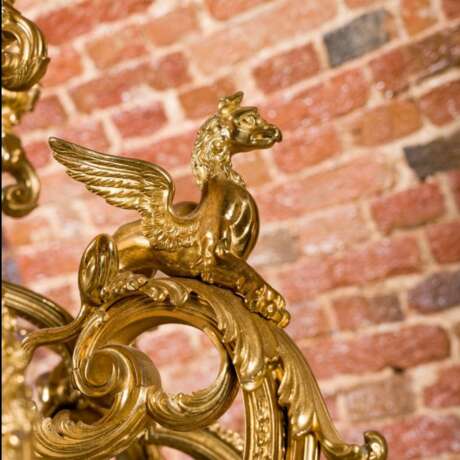 French gilded bronze chandelier Napoleon III. XIX century. Glass Empire 19th century - photo 2