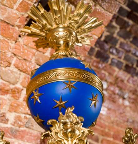 French gilded bronze chandelier Napoleon III. XIX century. Glass Empire 19th century - photo 7