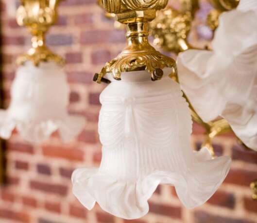 French gilded bronze chandelier Napoleon III. XIX century. Glass Empire 19th century - photo 8