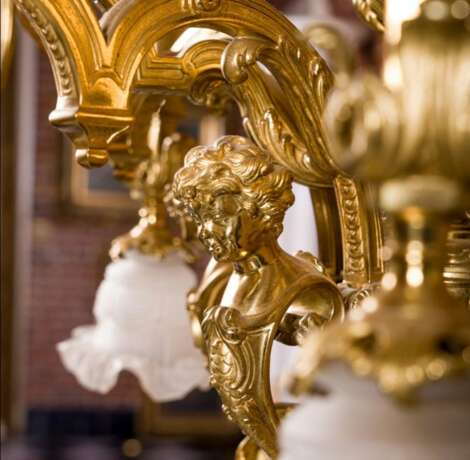 French gilded bronze chandelier Napoleon III. XIX century. Glass Empire 19th century - photo 10