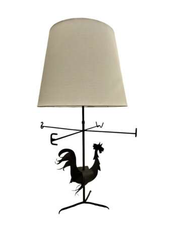 Wrought Iron Rooster Weathervane Lamp 1950s Iron and paper Mid-20th century - photo 5