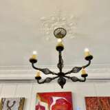 Art Deco Wrought Iron Chandelier with Six Arms 1940 Чугун Mid-20th century г. - фото 8