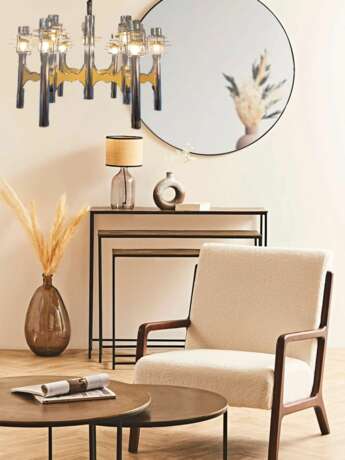 Space Age chromed metal chandelier by Gaetano Sciolari mid-20th century Metal Design of 50-60’s 20th century - photo 8
