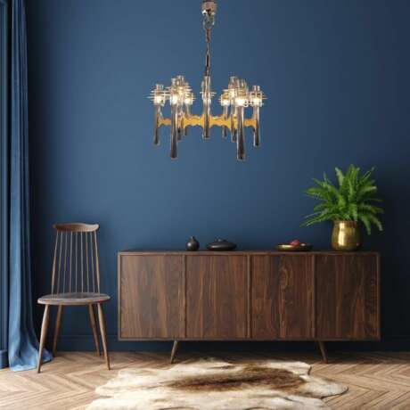 Space Age chromed metal chandelier by Gaetano Sciolari mid-20th century Metal Design of 50-60’s 20th century - photo 9