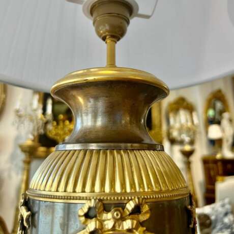 19th-Century Empire-Style Lamp in Gilt Bronze and Brown Patina with Marble Base Камень Napoleon III 18th century г. - фото 10