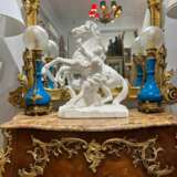 Pair Of Blue-glazed earthenware lamps in the Th&eacute;odore Deck style 19th century Bronze 19th century - photo 7