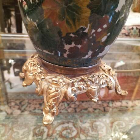 Pair of Japanese Large cloisonn&eacute; enamel Lamps 19th Century Bronze 19th century - photo 5