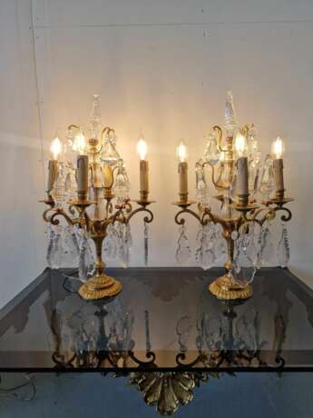 Luxurious pair of table lamps Crystal Victorian Style Late 19th century - photo 4
