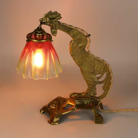 Art Nouveau table lamp circa 1900 Bronze glass Early 20th century - photo 2
