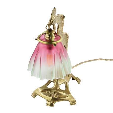 Art Nouveau table lamp circa 1900 Bronze glass Early 20th century - photo 3