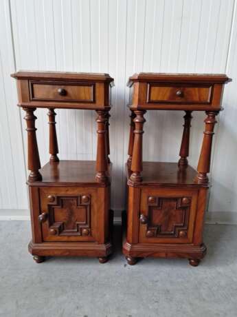 A pair of antique bedside tables Mahogany 19th century - photo 2