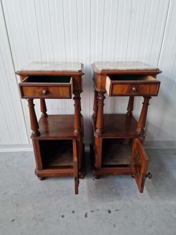 A pair of antique bedside tables Mahogany 19th century - photo 5