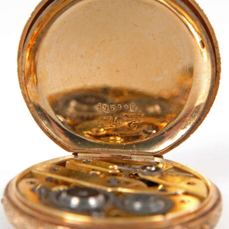 Goldene Damentaschenuhr an Goldkette. - Foto 5