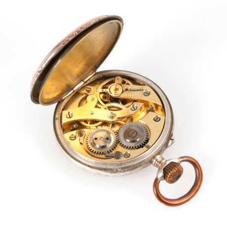 Silberne Taschenuhr mit Uhrenkette. - photo 3
