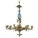 Chandelier with 15 candles in Louis XVI style. Sevres. Polychrome gilt Late 19th century - photo 2