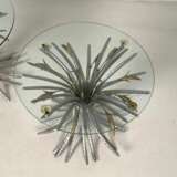 Table de gerbe de ble Coco Chanel Weizentisch Table basse des annees 1960 Metal glass 20th century - photo 2