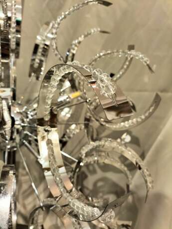 Big Mid-Century Modern Lamp in Chrome Metal and Glass 1970s Métal The end of the 20th century - photo 2