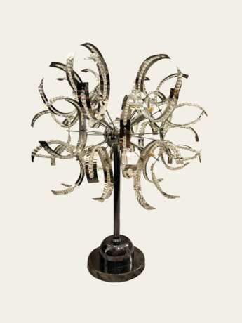 Big Mid-Century Modern Lamp in Chrome Metal and Glass 1970s Métal The end of the 20th century - photo 5