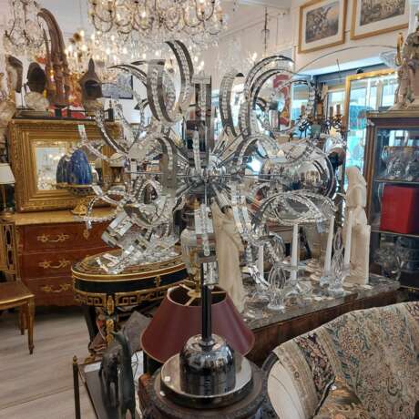 Big Mid-Century Modern Lamp in Chrome Metal and Glass 1970s Métal The end of the 20th century - photo 6