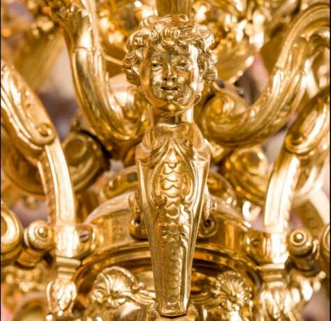 French gilded bronze chandelier Napoleon III. XIX century. Glass Empire 19th century - photo 5
