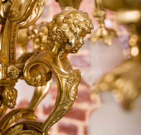 French gilded bronze chandelier Napoleon III. XIX century. Glass Empire 19th century - photo 11
