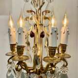 Late 19th Century Pair of Lyre Shaped Four-Light Candelabras Crystal bronze Late 19th century - Foto 6