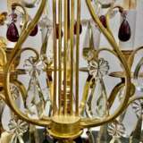 Late 19th Century Pair of Lyre Shaped Four-Light Candelabras Crystal bronze Late 19th century - Foto 8