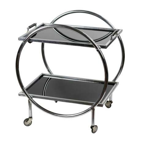 Original serving table in the Bauhaus style. 1920s Metal glass 20th century - photo 1