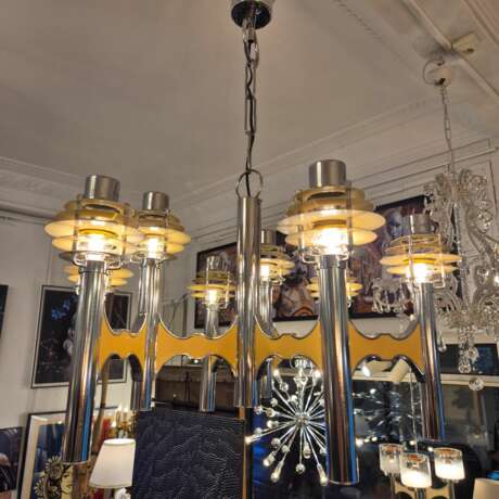 Space Age chromed metal chandelier by Gaetano Sciolari mid-20th century Metal Design of 50-60’s 20th century - photo 12